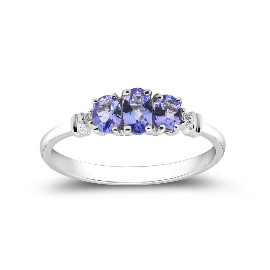 Freya 10K White Gold Oval-Cut Tanzanite Ring