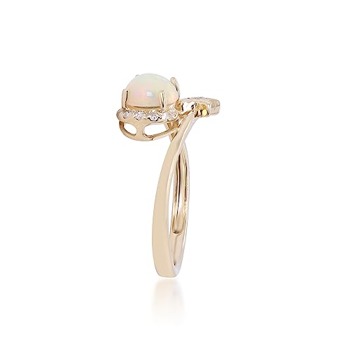 Luna 14K Yellow Gold Round-Cut Natural African Opal Ring