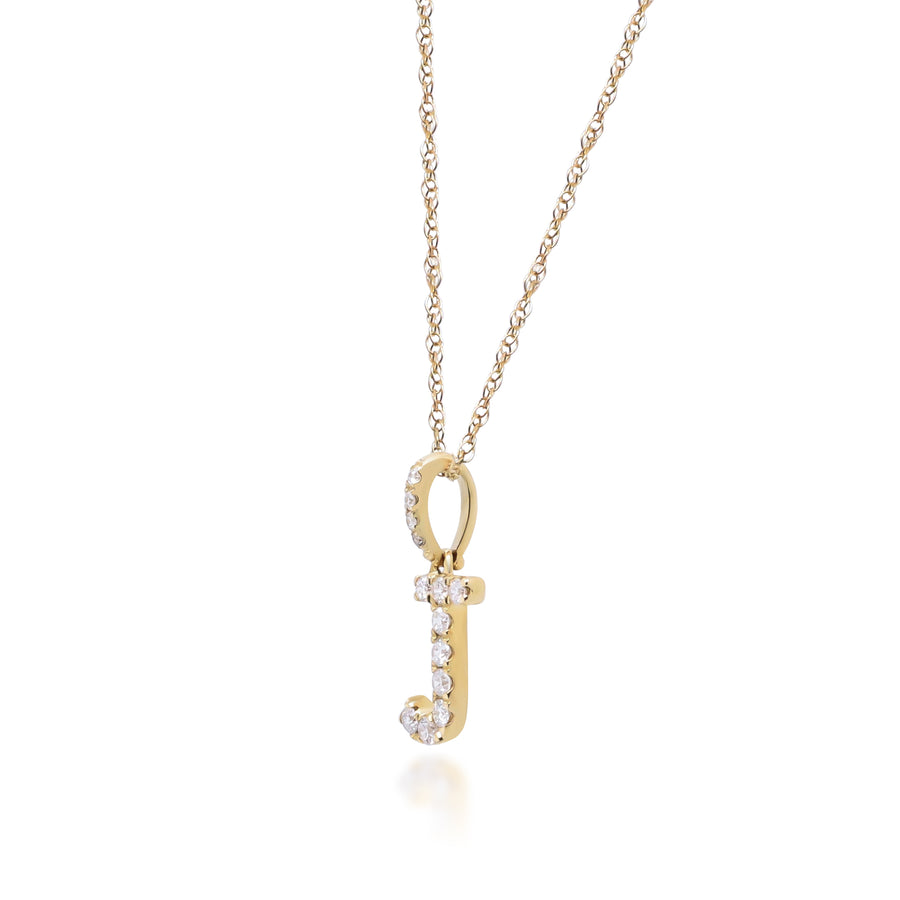 J Paisley 10K Yellow Gold Round-Cut White Diamond Pendant