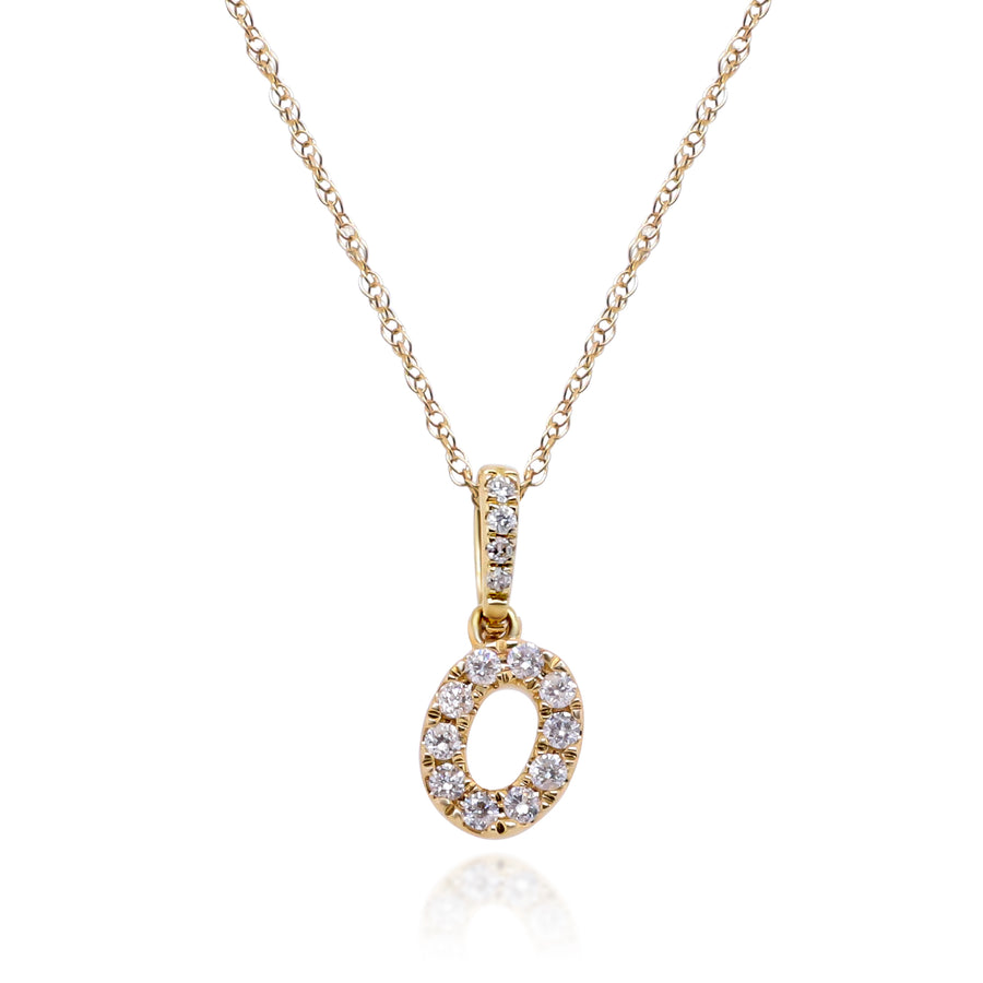 O Paisley 10K Yellow Gold Round-Cut White Diamond Pendant