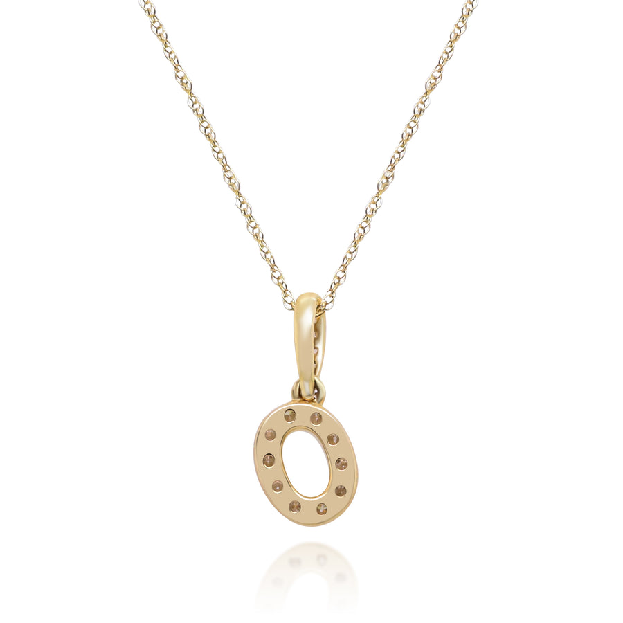 O Paisley 10K Yellow Gold Round-Cut White Diamond Pendant