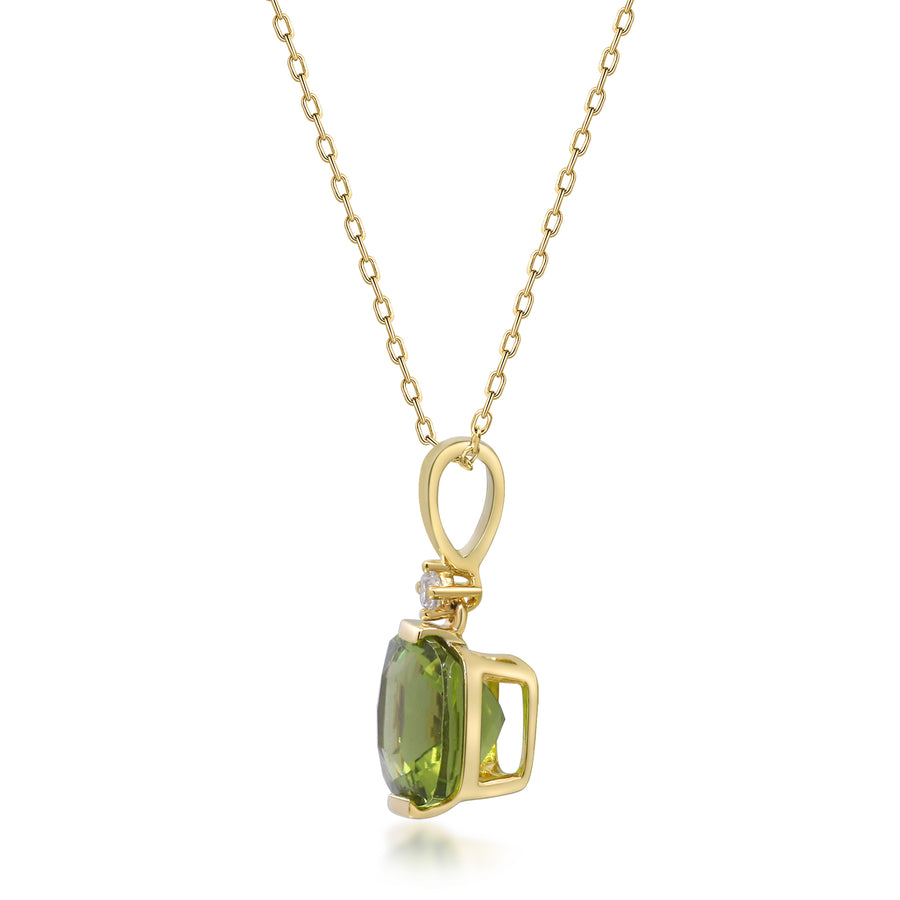 Penelope 10K Yellow Gold Cushion-Cut Manchurian Peridot Pendant