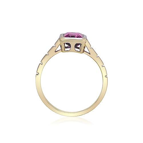 Ainoi 14K Yellow Gold Emerald-Cut Madagascar Rhodolite Ring