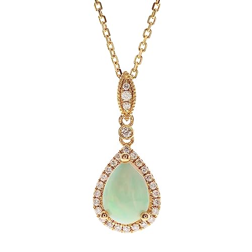 Nancy 14K Yellow Gold Pear-Cut Natural African Opal Pendant