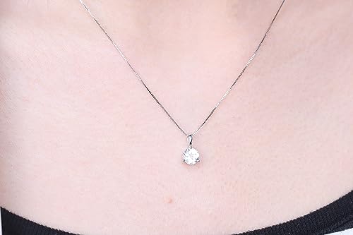 Aubrey 10K White Gold Round-Cut White Topaz Pendant