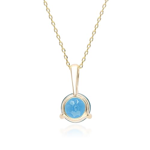 Alejandra 10K Yellow Gold Round-Cut Brazilian London Blue Topaz Pendant