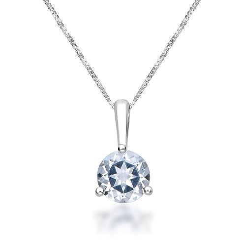 Aubrey 10K White Gold Round-Cut White Topaz Pendant