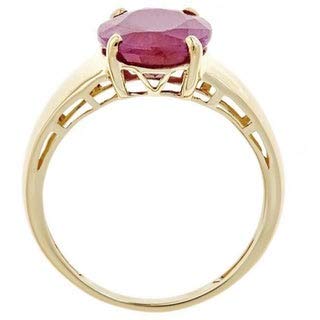 Magnolia 10K Yellow Gold Oval-Cut Ruby Ring