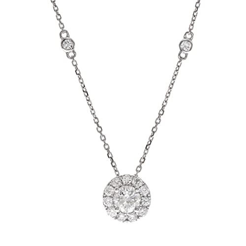 Chloe 14K White Gold Round-Cut White Diamond Pendant