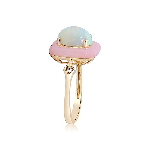 Gin and Grace 14K Pink Opal Earring, Pendant and Ring Set