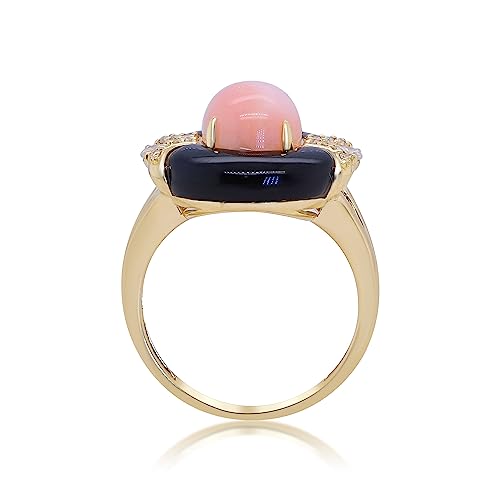 Alanna 14K Yellow Gold Oval-Cut Peruvian Pink Opal Ring