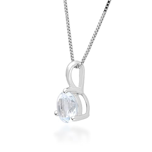 Aubrey 10K White Gold Round-Cut White Topaz Pendant