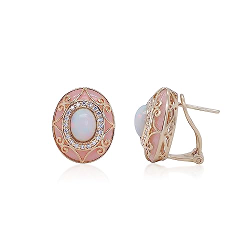 Allison 14K Yellow Gold Oval-Cut Natural African Opal Earrings