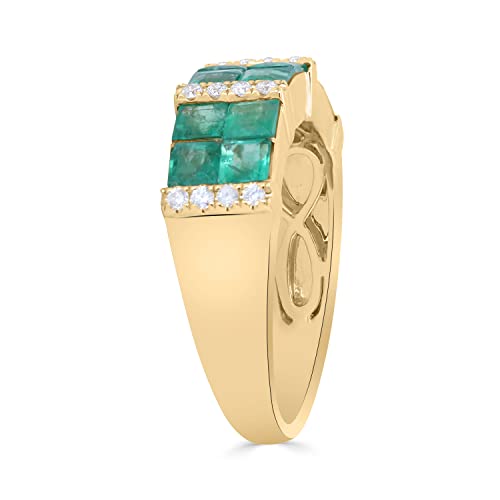 Micah 14K Yellow Gold Square-Cut Emerald Ring