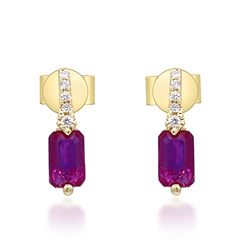 Zoe 10K Yellow Gold Emerald-Cut Mozambique Ruby Earrings