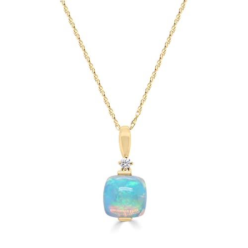 Eleanor 10K Yellow Gold Cushion-Cut Opal Pendant