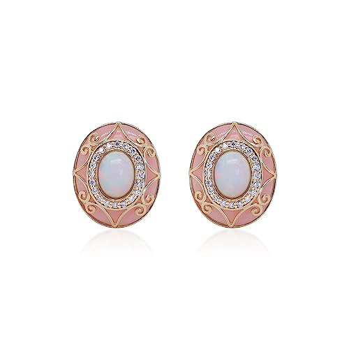 Allison 14K Yellow Gold Oval-Cut Natural African Opal Earrings