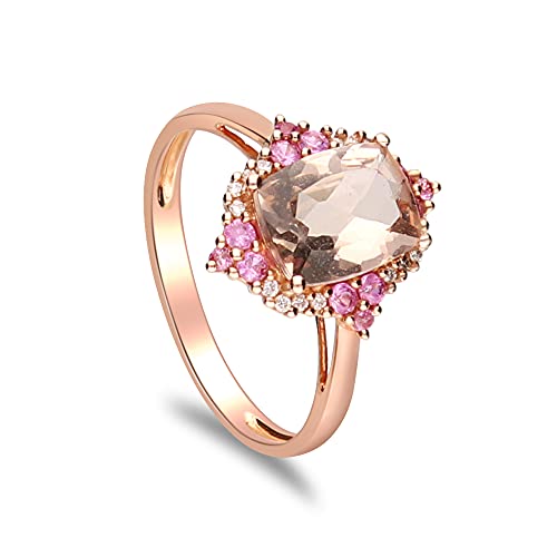 Estrella 14K Rose Gold Emerald-Cut Madagascar Morganite Ring