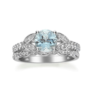 Hailee 14K White Gold Round-Cut Brazilian Aquamarine Ring