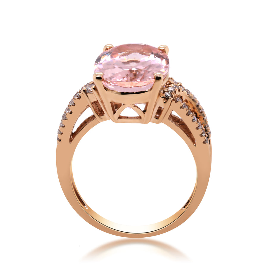 Keyla 14K Rose Gold Oval-Cut Madagascar Morganite Ring