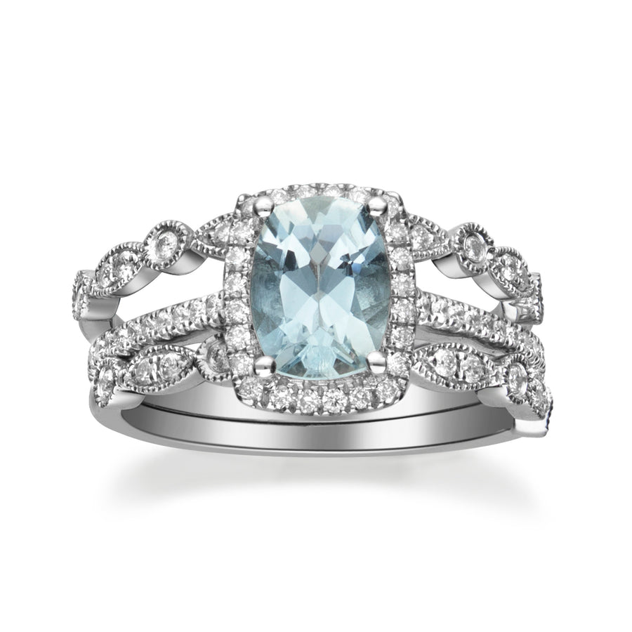 Melanie 14K White Gold Cushion-Cut Aquamarine Ring