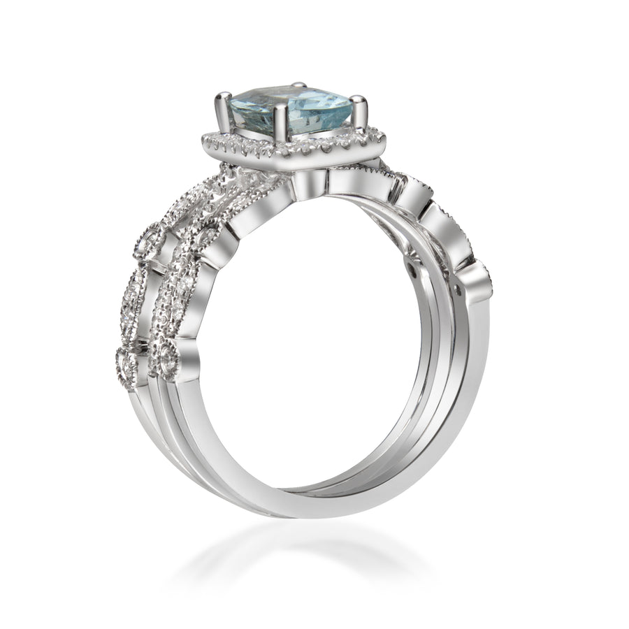 Melanie 14K White Gold Cushion-Cut Aquamarine Ring