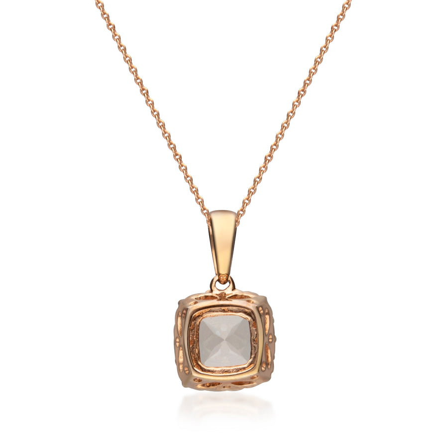 Emma 10K Rose Gold Cushion-Cut Madagascar Morganite Pendant