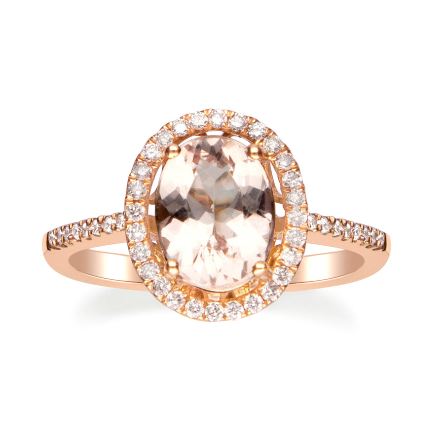 Josephine 14K Rose Gold Oval-Cut Morganite Ring