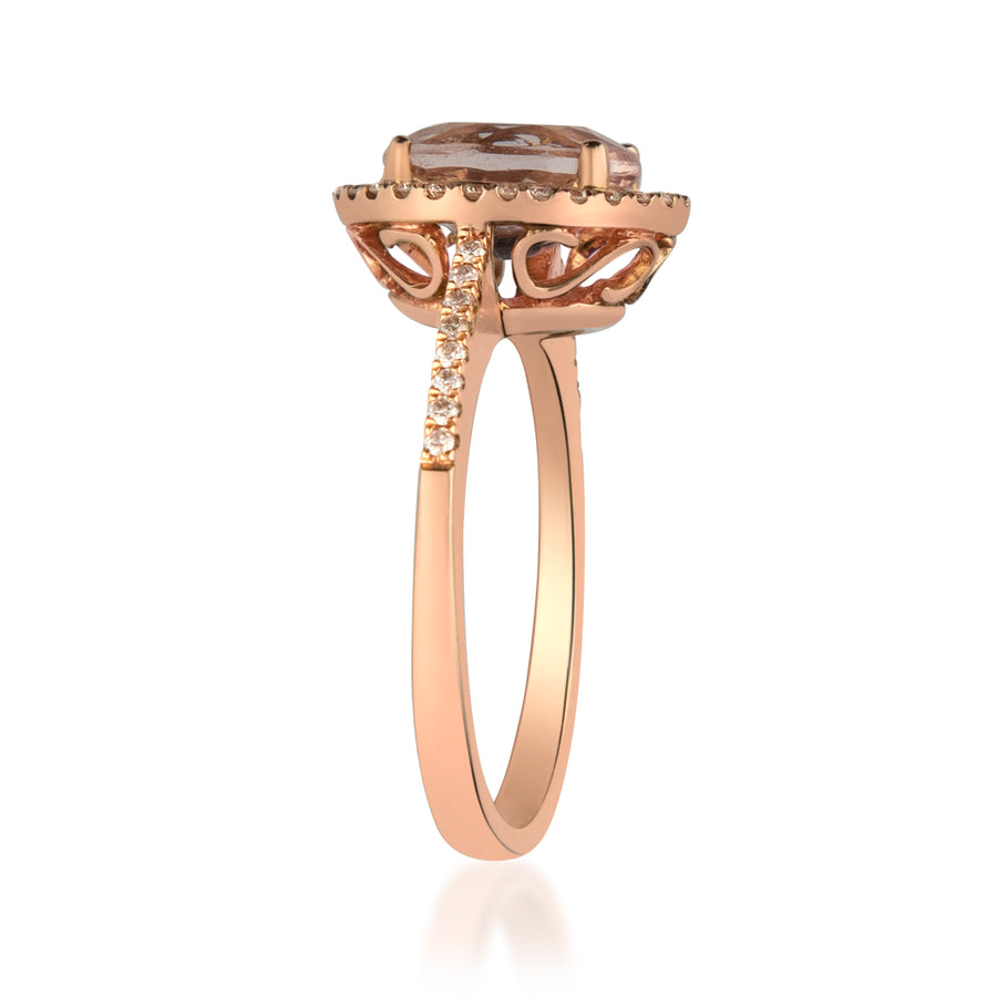 Josephine 14K Rose Gold Oval-Cut Morganite Ring