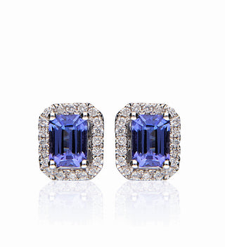 Paola 14K White Gold Emerald-Cut Tanzanian TanzaniteEarrings