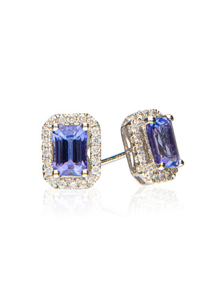 Paola 14K White Gold Emerald-Cut Tanzanian TanzaniteEarrings