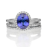 Bailey 14K White Gold Oval-Cut Tanzanian Tanzanite Ring