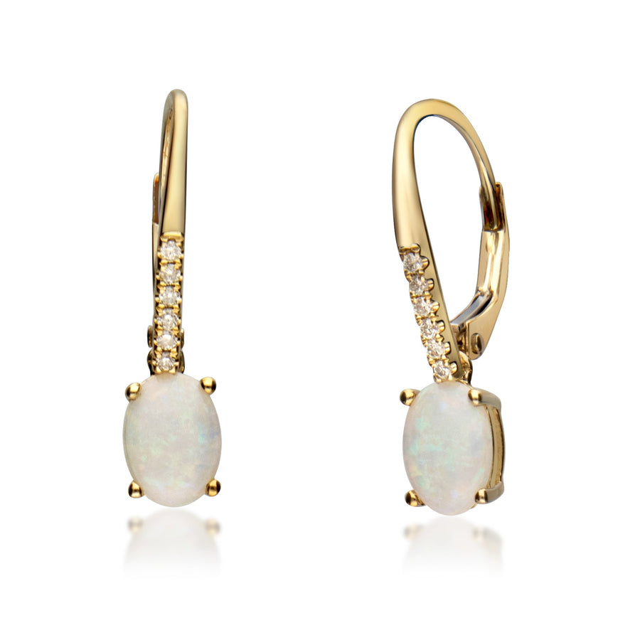 Arianna 14K Yellow Gold Oval-Cut Natural African Opal Earring