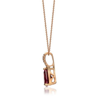Lilianna 10K Rose Gold Pear-Cut Madagascar Rhodolite Pendant