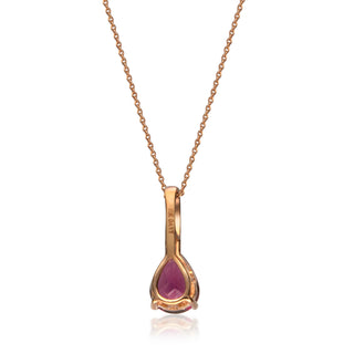 Lilianna 10K Rose Gold Pear-Cut Madagascar Rhodolite Pendant