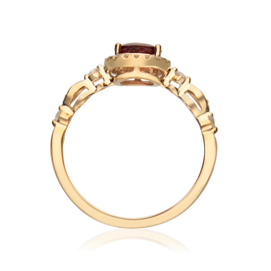 Rylee 10K Yellow Gold Oval-Cut  Mozambique Ruby Ring