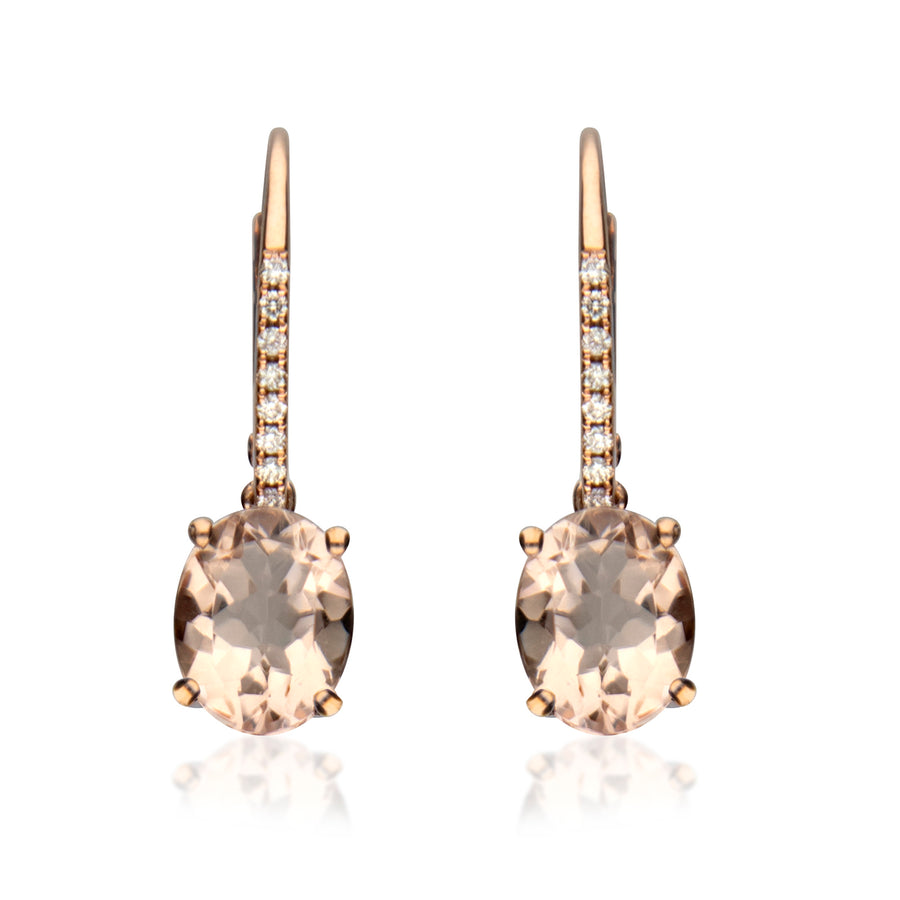 Ryan 14K Rose Gold Oval-Cut Madagascar Morganite Earring