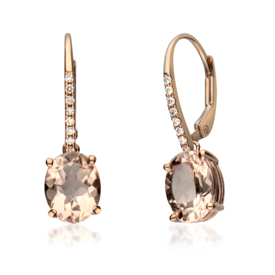 Ryan 14K Rose Gold Oval-Cut Madagascar Morganite Earring