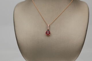 Lilianna 10K Rose Gold Pear-Cut Madagascar Rhodolite Pendant