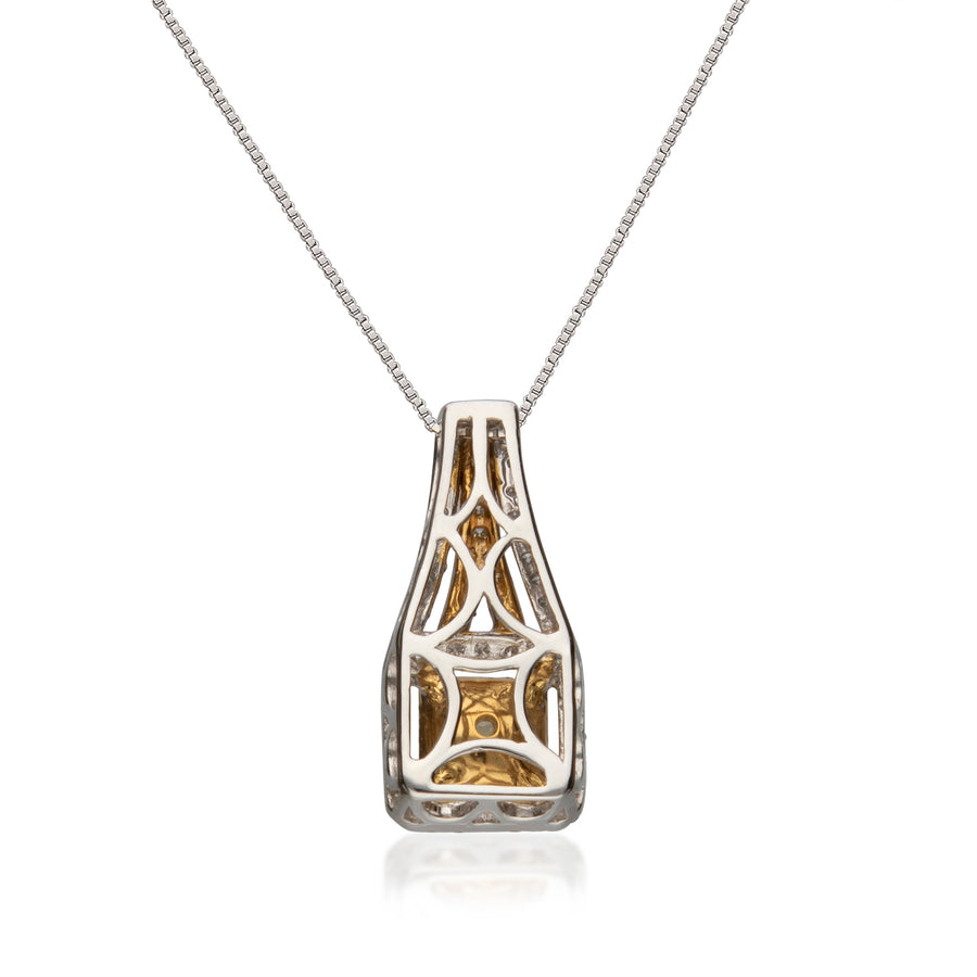 Savannah 14K Two Tone Gold Yellow Diamond Pendant