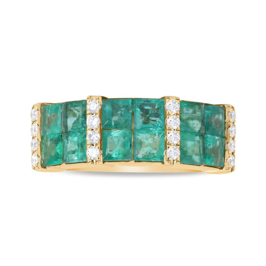 Micah 14K Yellow Gold Square-Cut Emerald Ring