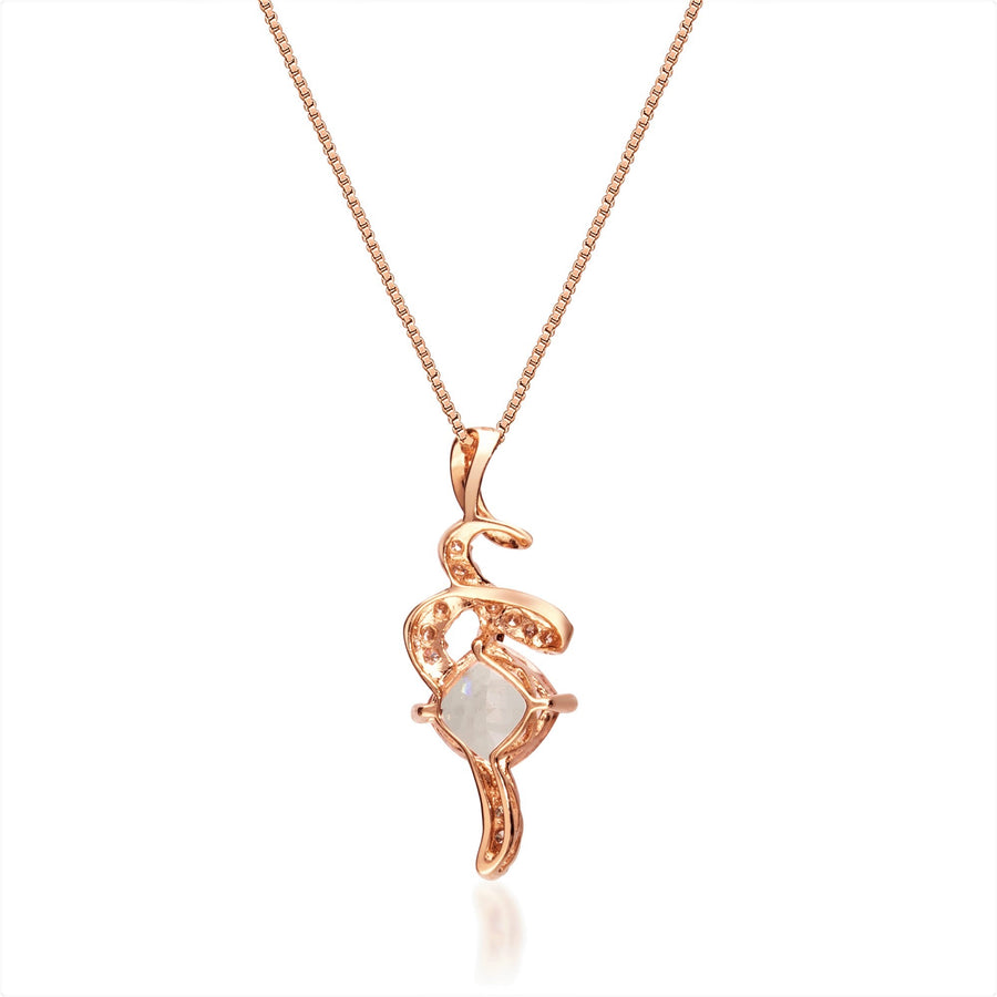 Magnolia 10K Rose Gold Cushion-Cut Madagascar Morganite Pendant