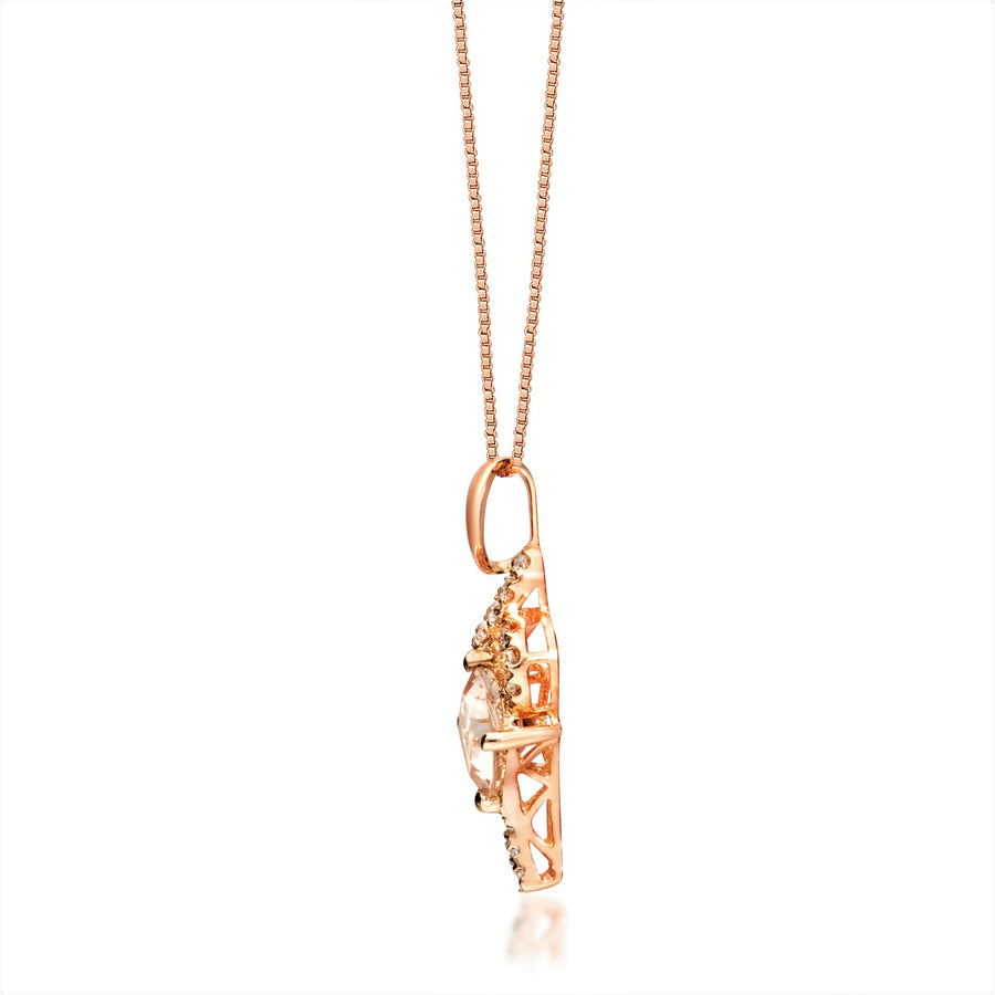 Magnolia 10K Rose Gold Cushion-Cut Madagascar Morganite Pendant