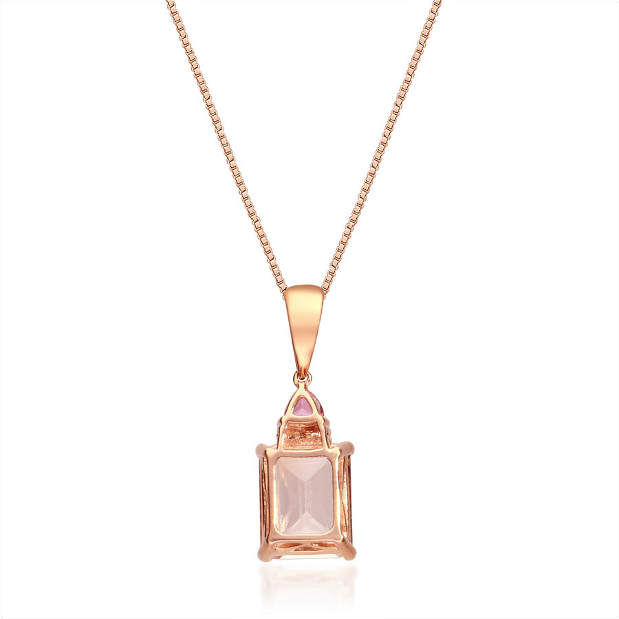 Patricia 14K Rose Gold Emerald-Cut Madagascar Morganite Pendant