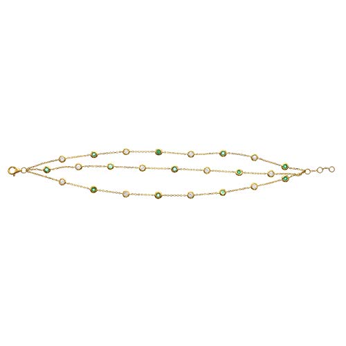 Juliet 18K Yellow Gold Round-Cut Emerald Bracelet