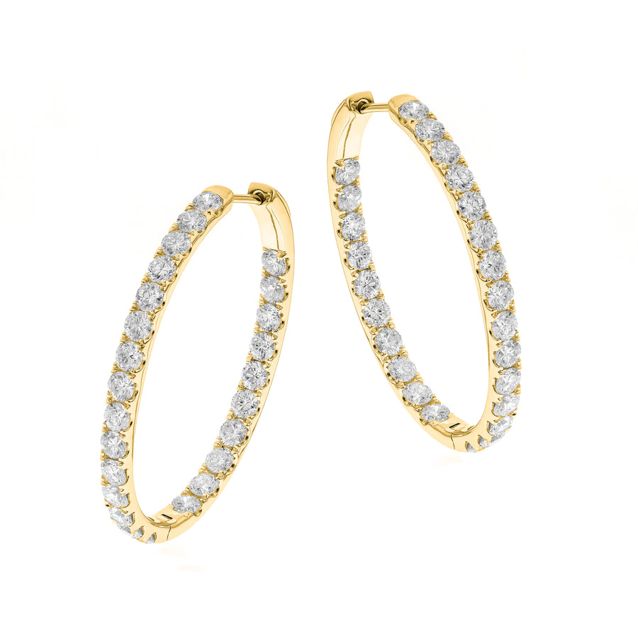 Priti 14K Yellow Gold Round-Cut White Diamond Earrings