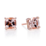 Elsa 14K Rose Gold Cushion-Cut Madagascar Morganite Earring