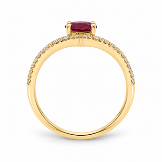Alisson 10K Yellow Gold Oval-Cut Mozambique Ruby Ring