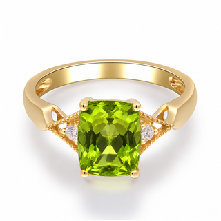 Maria 14K Yellow Gold Oval-Cut Peridot Ring