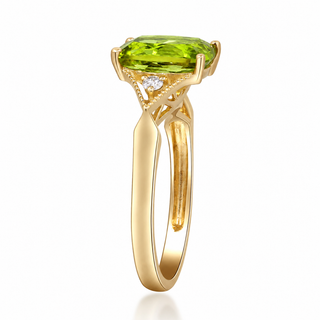 Maria 14K Yellow Gold Oval-Cut Peridot Ring